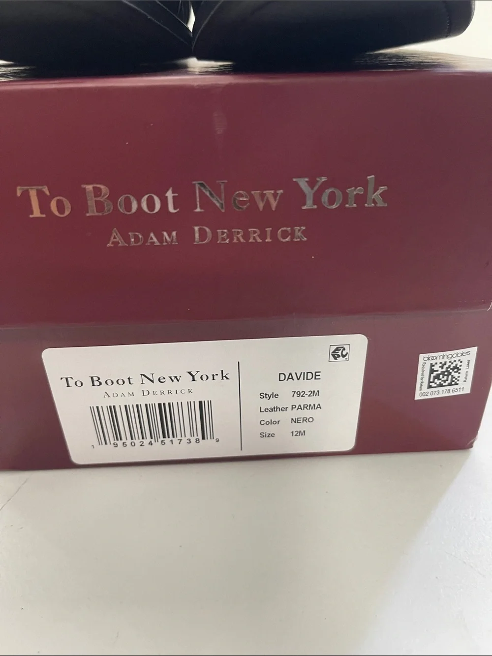 To Boot New York Men's Black Leather Lace Up Davide Plain Toe Oxfords Size 12
